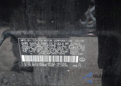 2008 Lexus Ls 460 z USA, uszkodzony, nr VIN JTHBL46F085073546